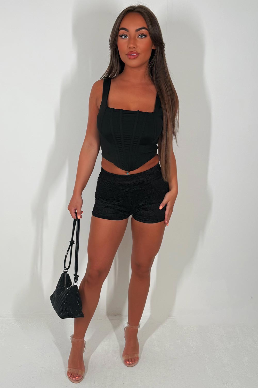 lace shorts low rise festival rave outfit