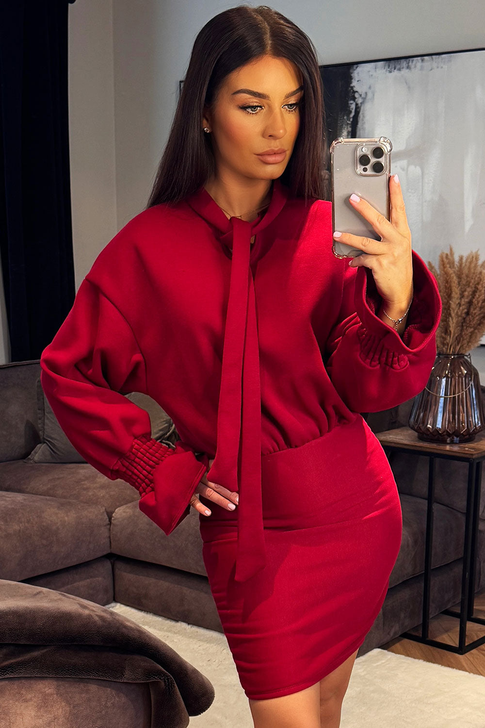 bodycon jumper dress with long sleeves
