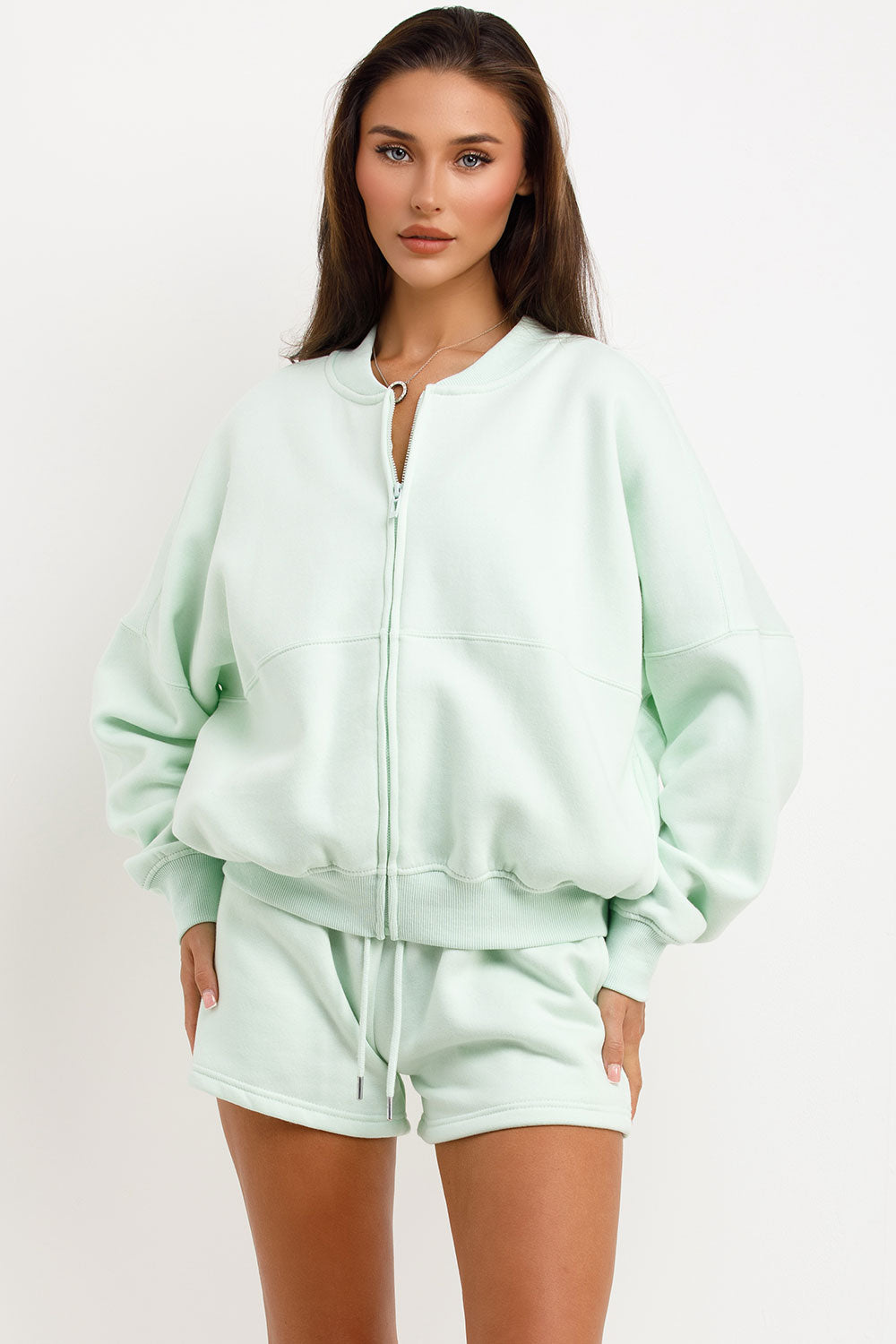 womens zara short tracksuit set airport outfit