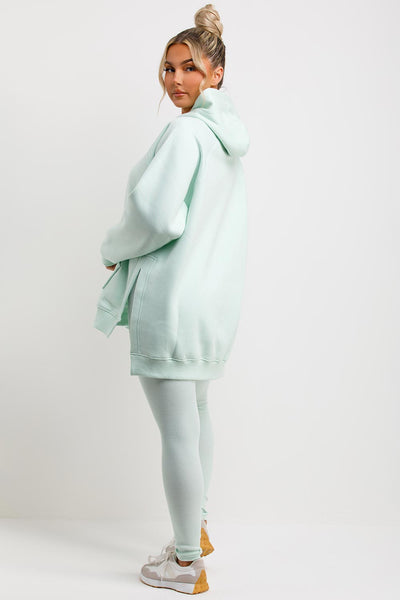 Mint Green Semi Fit Women's Cotton Blend Hoodie By Being Human Clothing