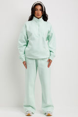 womens half zip jumper and joggers tracksuit co ord set