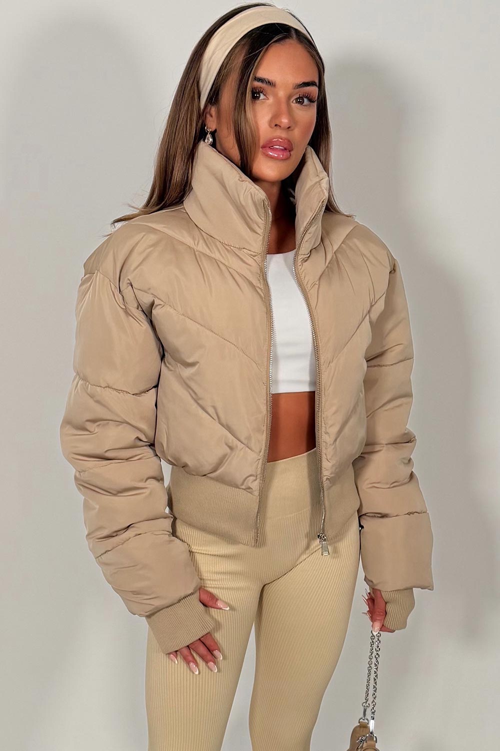 alo yoga crop puffer jacket atmosphere uk