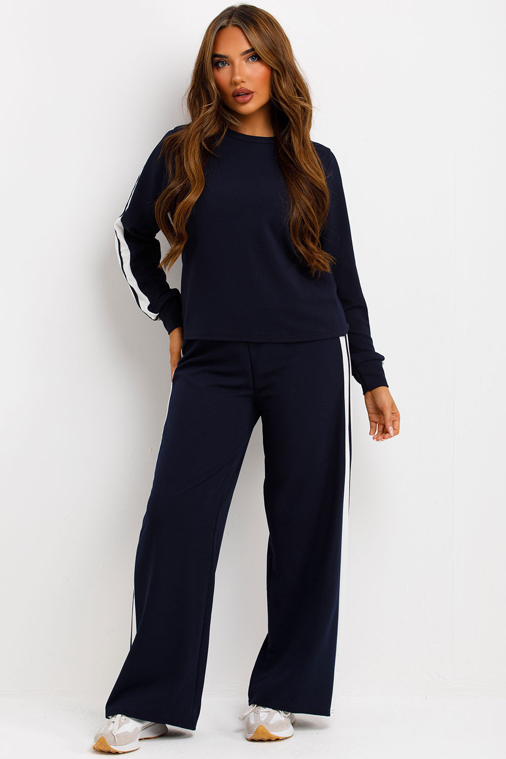 side stripe loungewear set womens