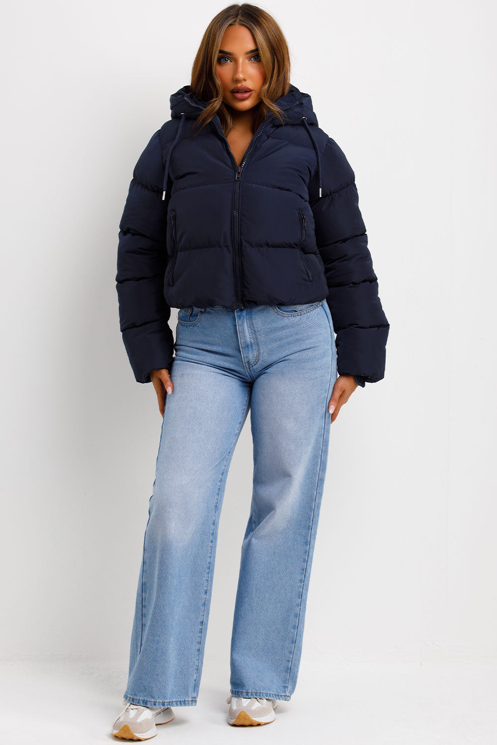 navy puffer coat styledup