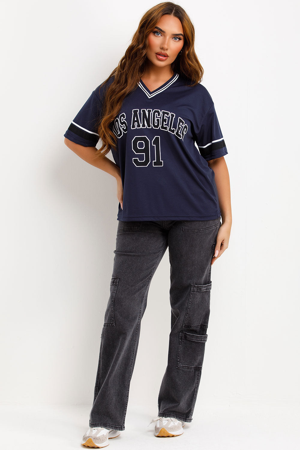 womens football jersey t shirt oversized