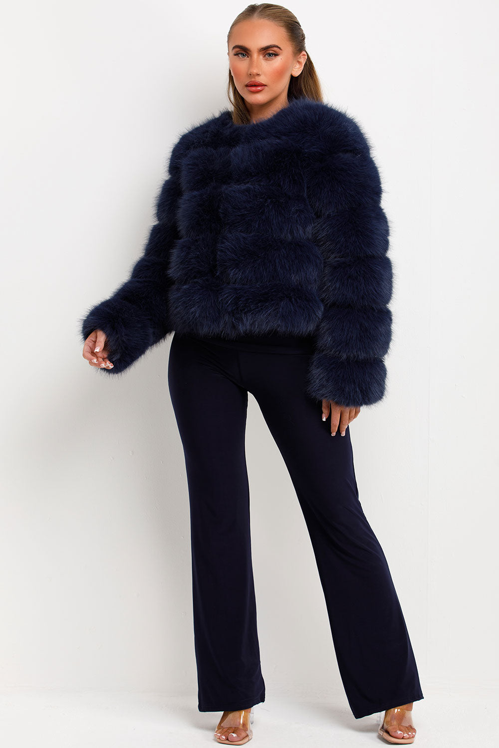 styledup faux fur jacket short
