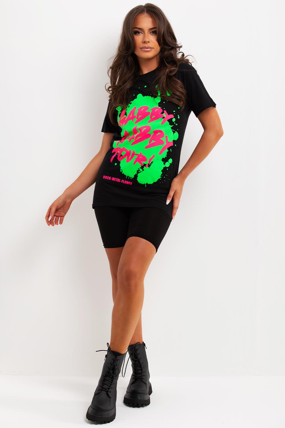 gabby gabby neon graphic t shirt festival rave outfit