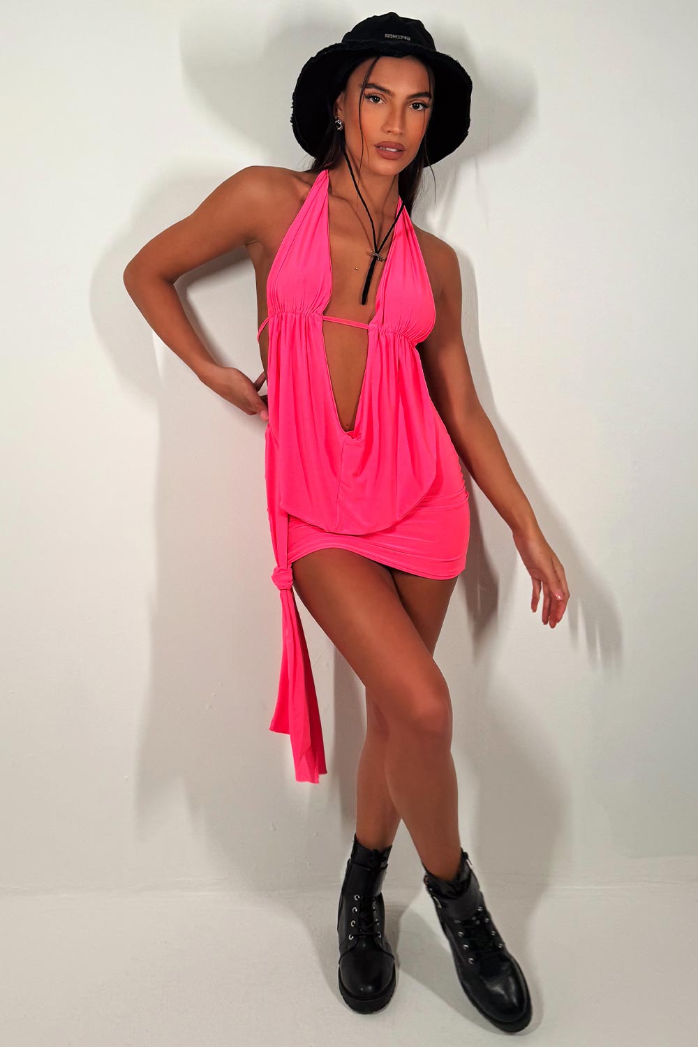 skirt and backless top co ord set going out summer festival neon rave outfit