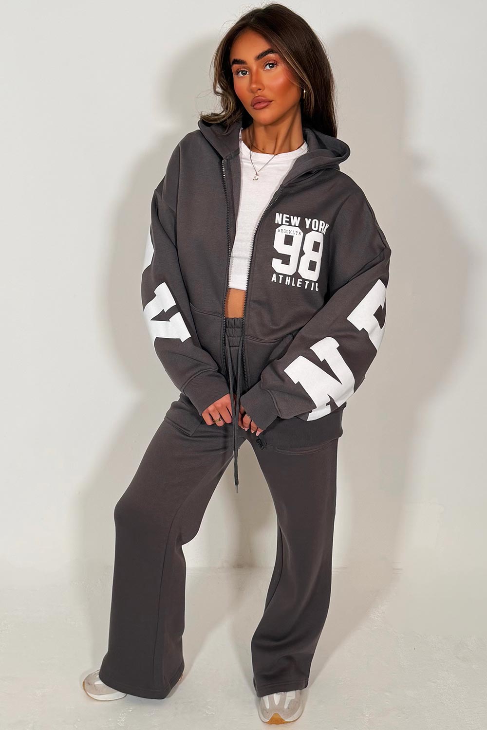 womens loungewear co ord with new york athletic print on the back womens streetwear co ord