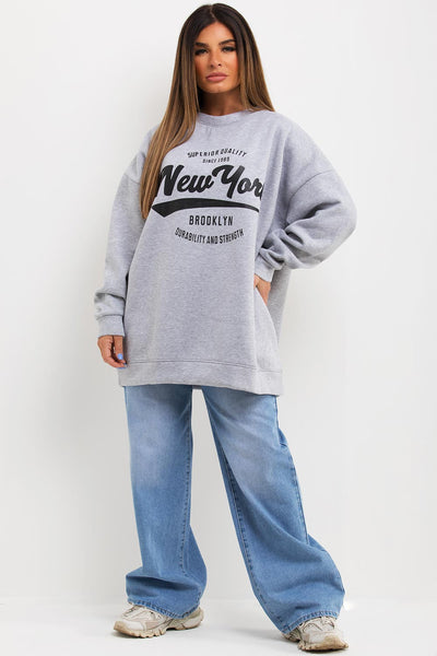 Oversized Sweatshirt Womens Slogan Jumpers Uk Oversized Sports