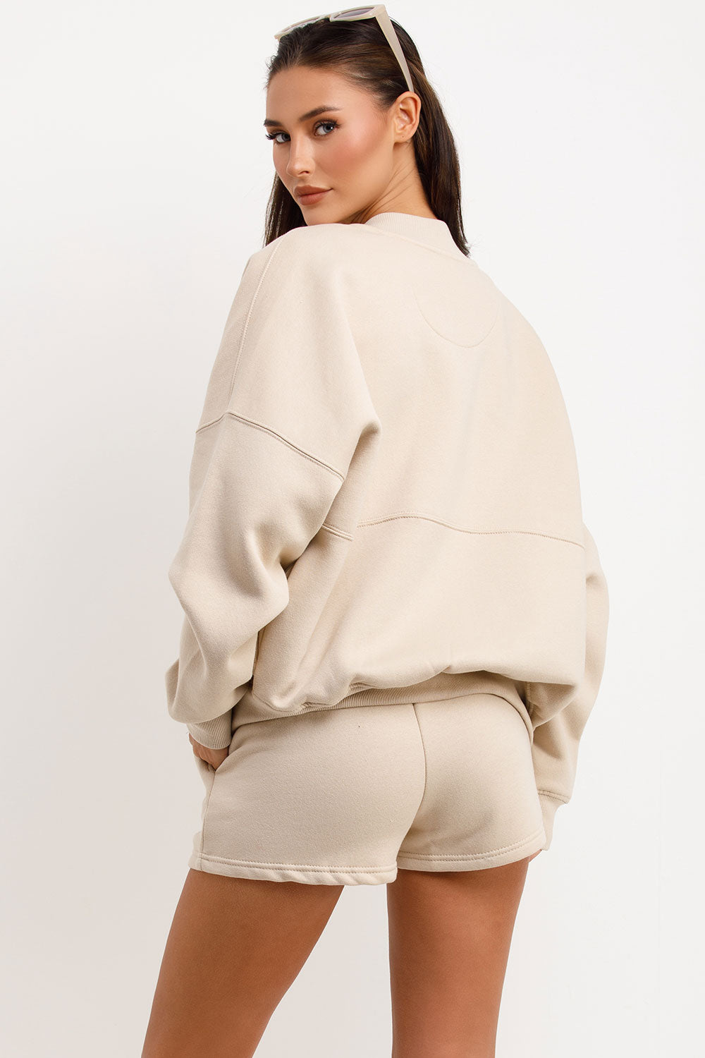 womens zara short tracksuit set airport outfit