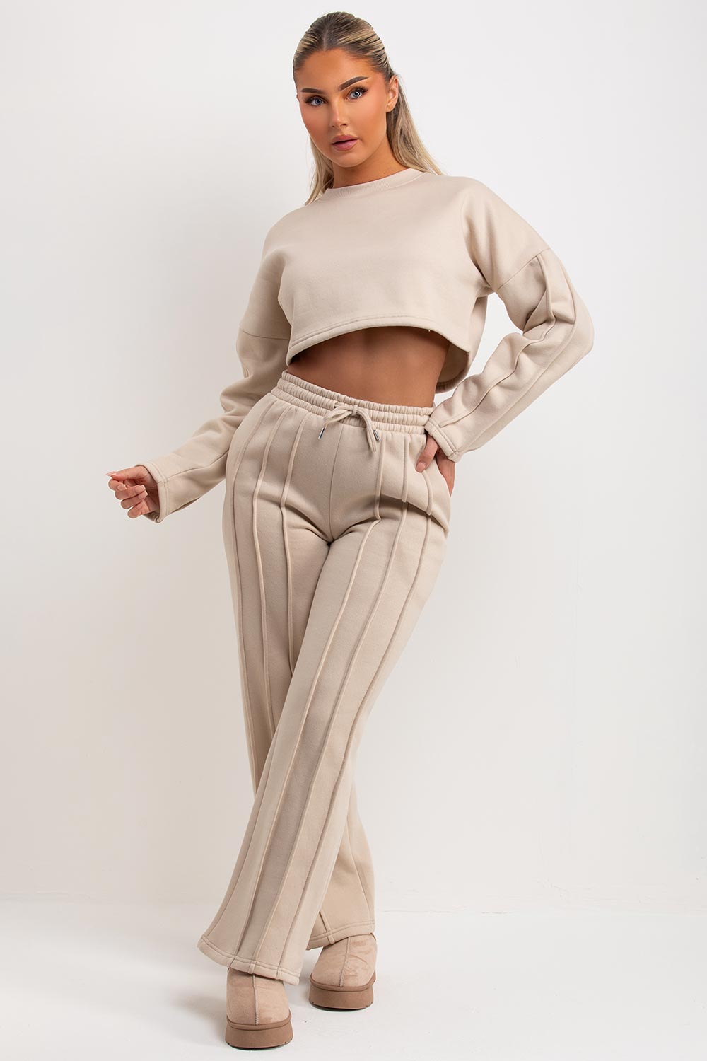 seam detail joggers and tracksuit co ord set