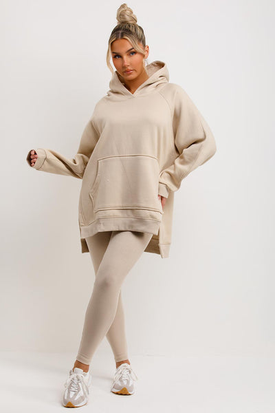 Beige Solid Sweatshirt and Leggings and Fashion Sweater Two Piece Set –  KesleyBoutique
