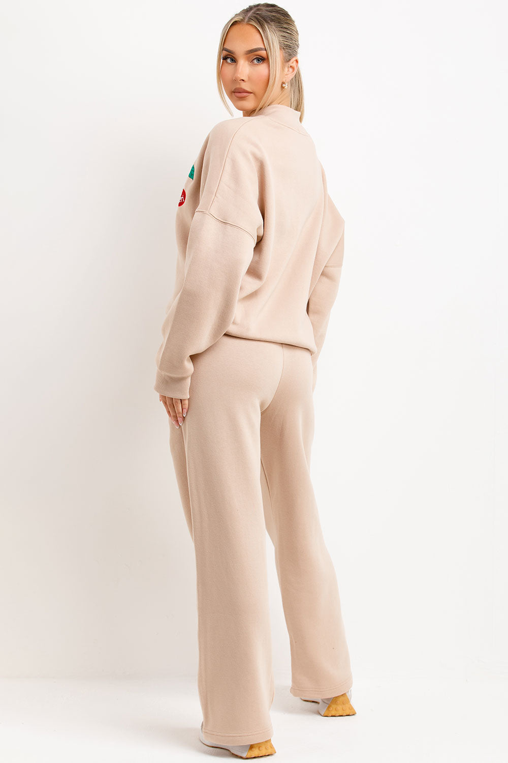 drop shoulder bomber sweatshirt with zip and straight leg joggers loungewear set zara womens tracksuit