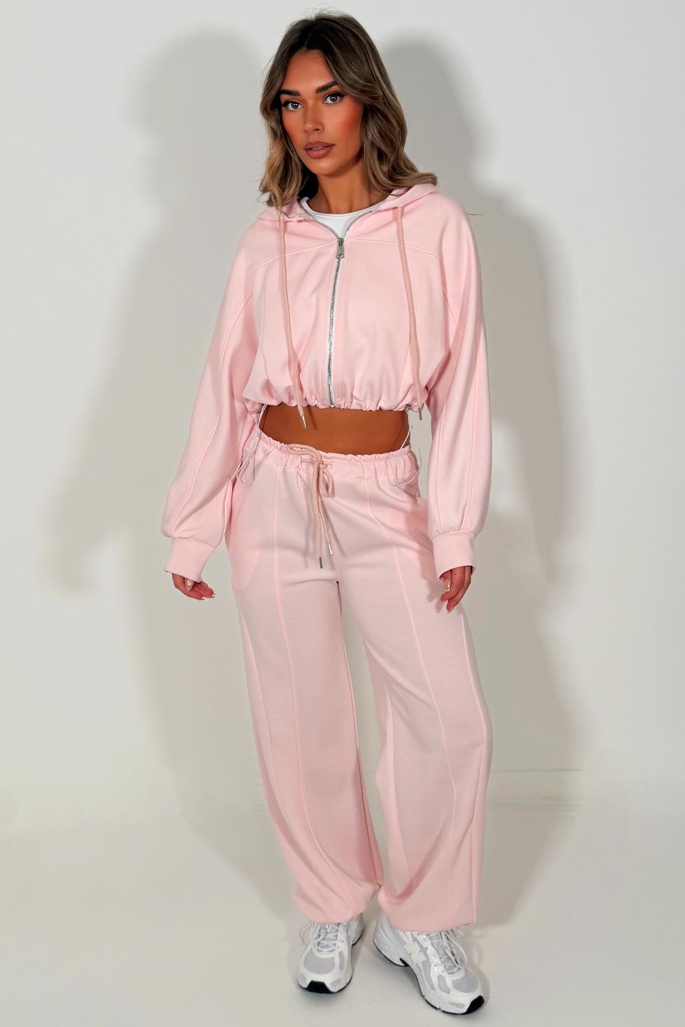 womens pink airport outfit tracksuit set