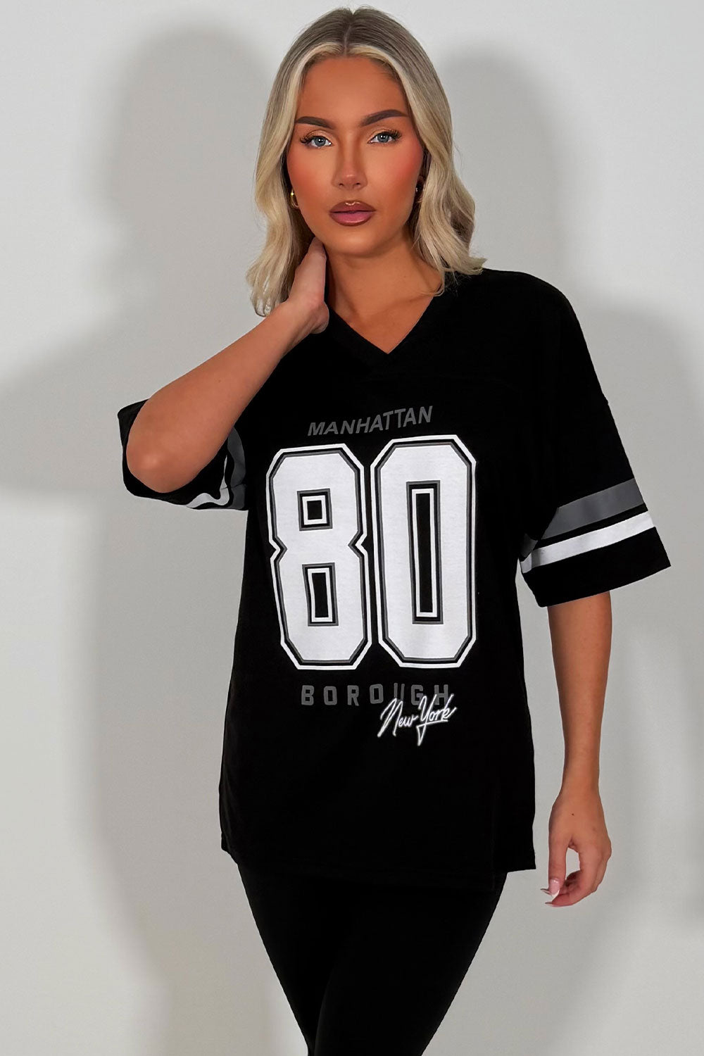womens cotton t shirt baseball jersey casual everyday outfit styledup