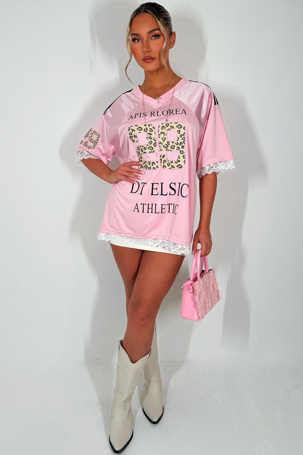 festival rave oversized football jersey top v neck styledup