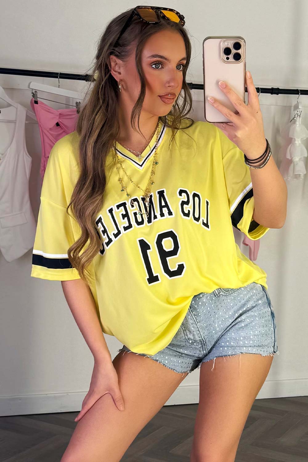 womens los angeles oversized jersey american football t shirt