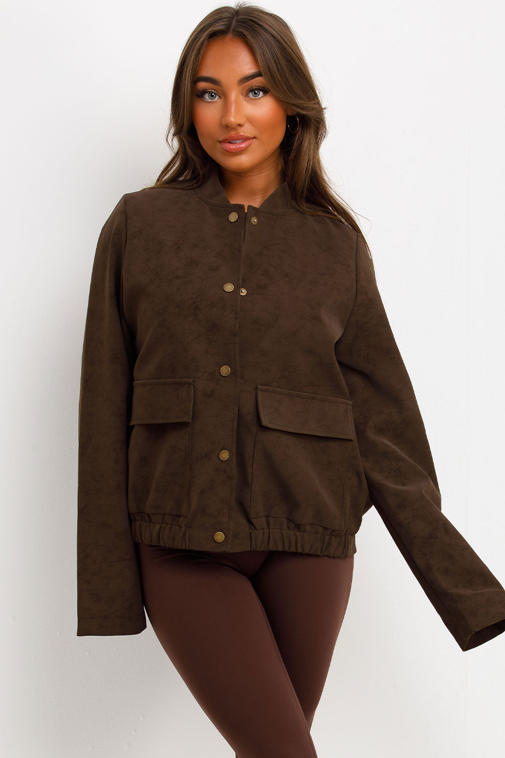 womens faux suede bomber jacket zara uk