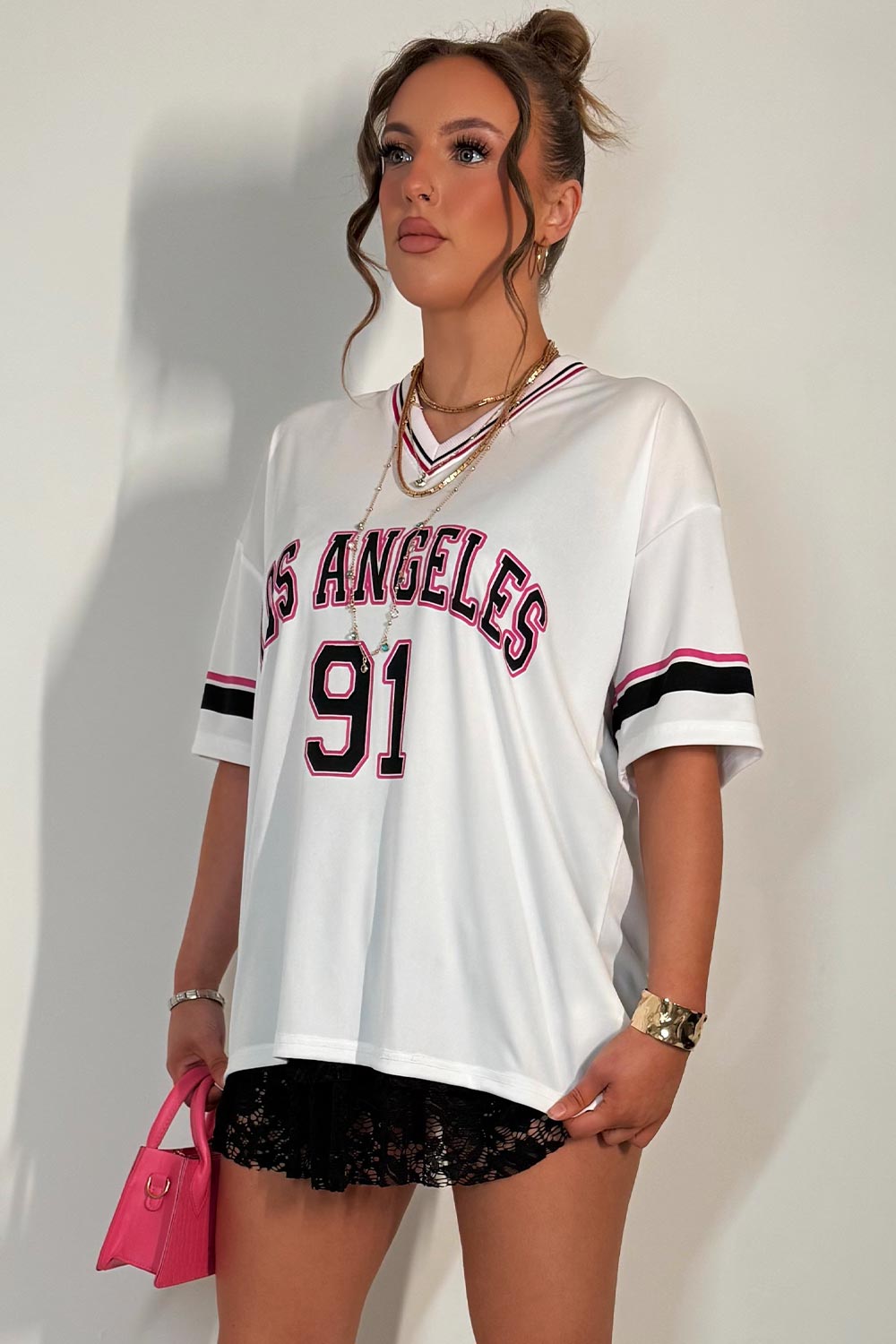 womens football jersey t shirt oversized