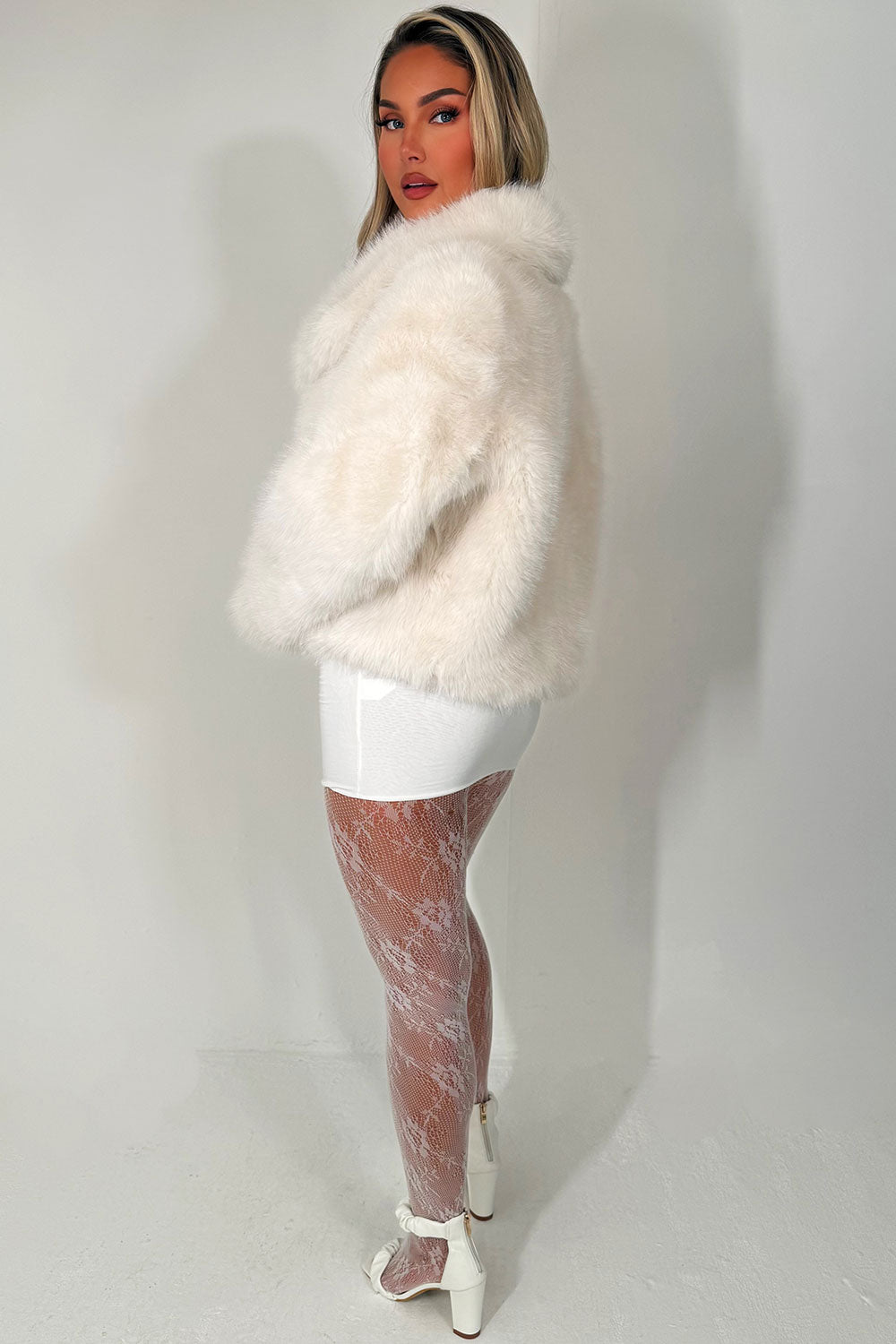 womens faux fur jacket zara uk