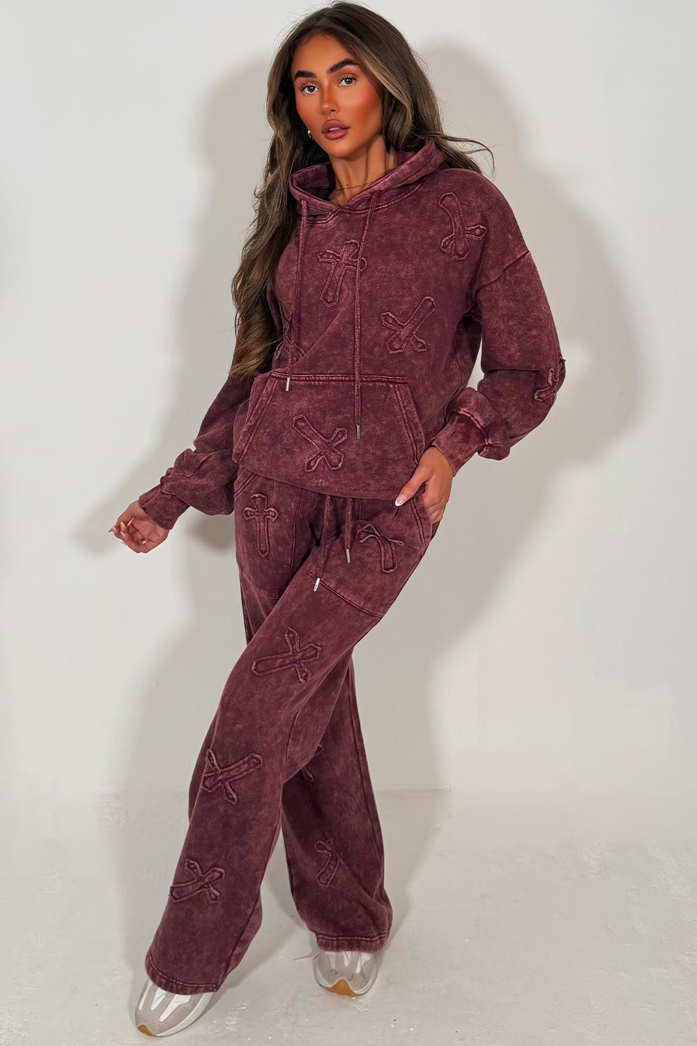 cross tracksuit loungewear set womens styledup