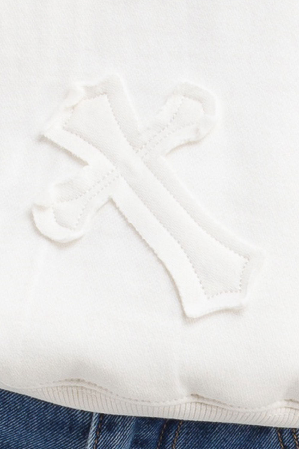 womens cross applique hoodie