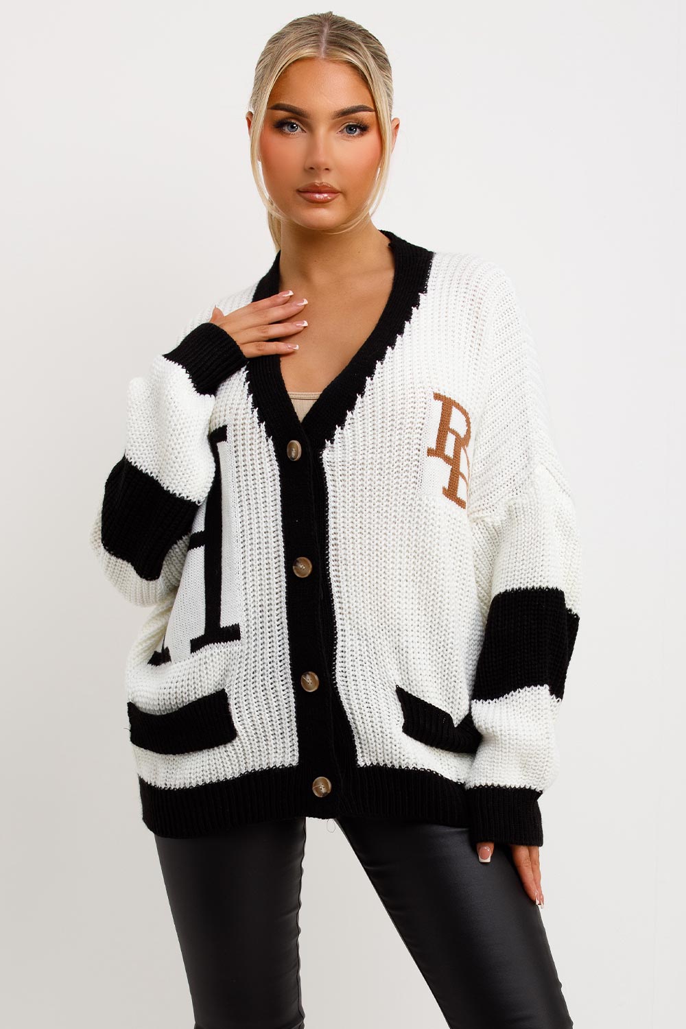womens cardigan with letter h