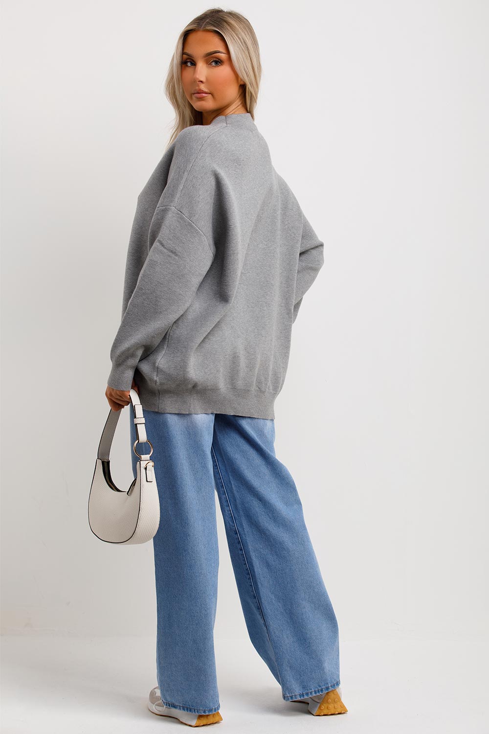 knitted oversized jumper love slogan