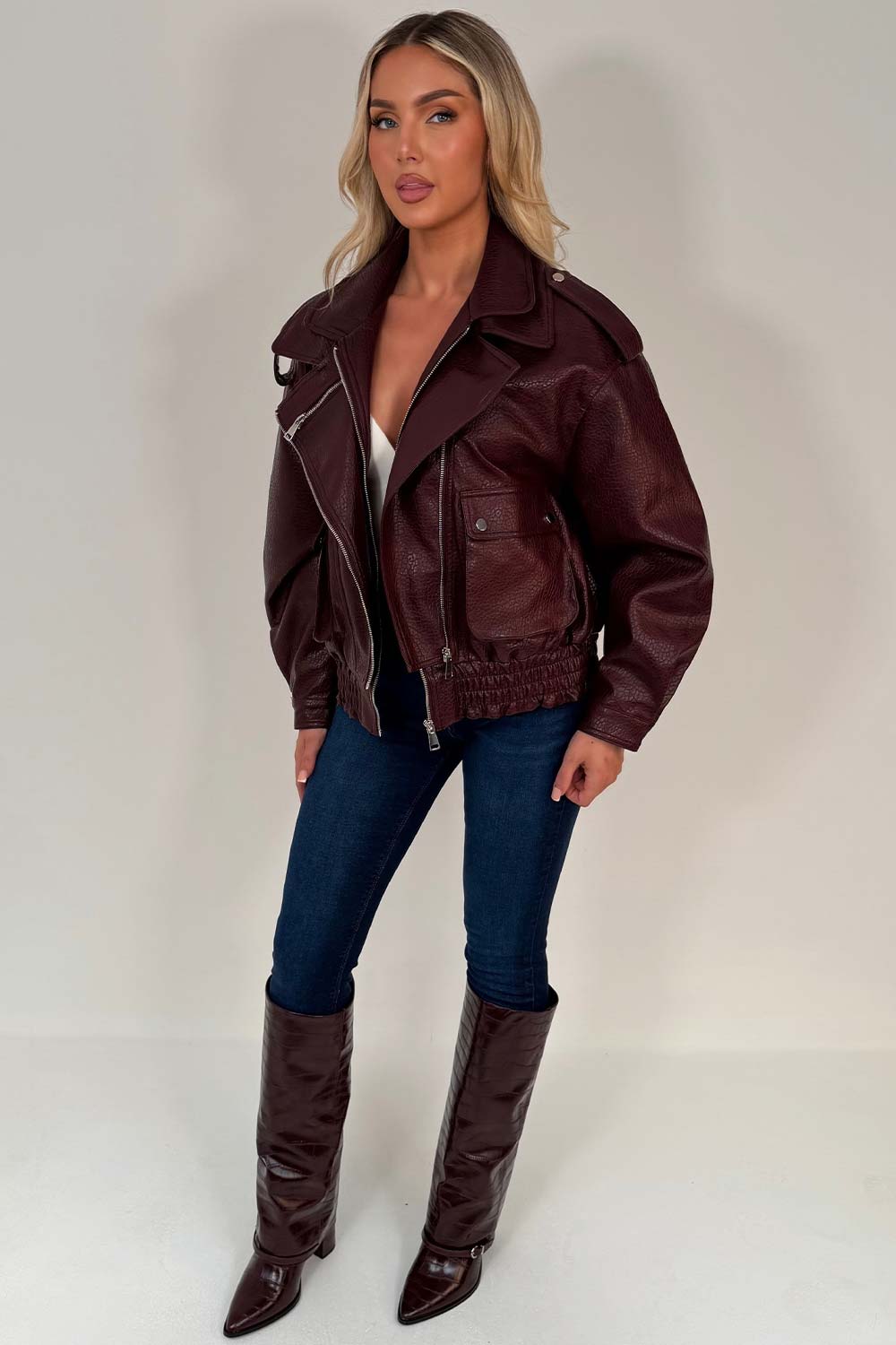 zara faux leather jacket for womens uk