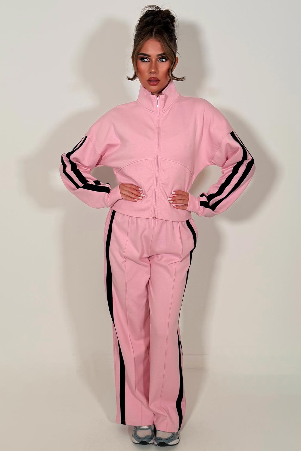 womens side stripe tracksuit lounge set co ord sale airport outfit styledup