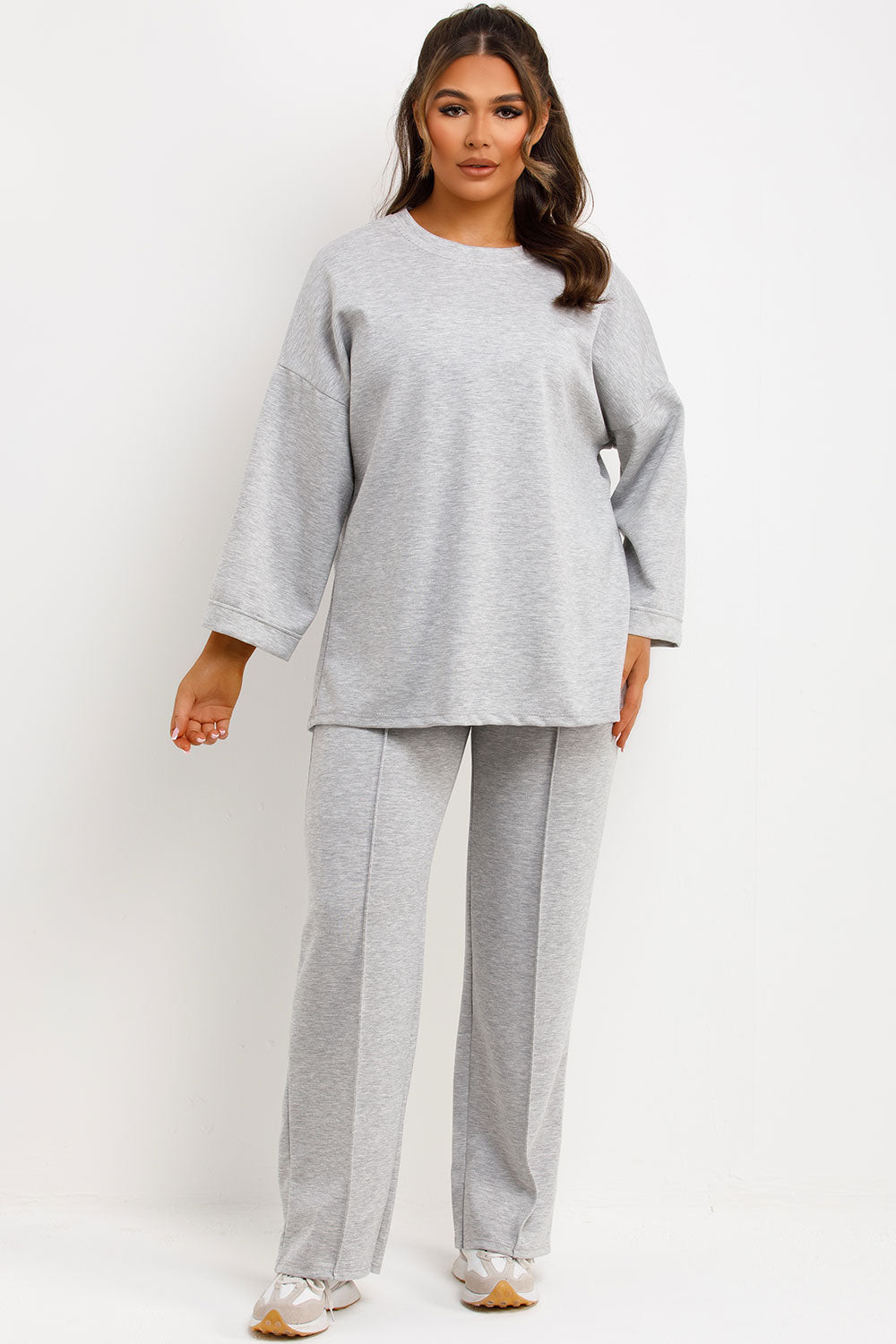 womens oversized loungewear top and trouser co ord set