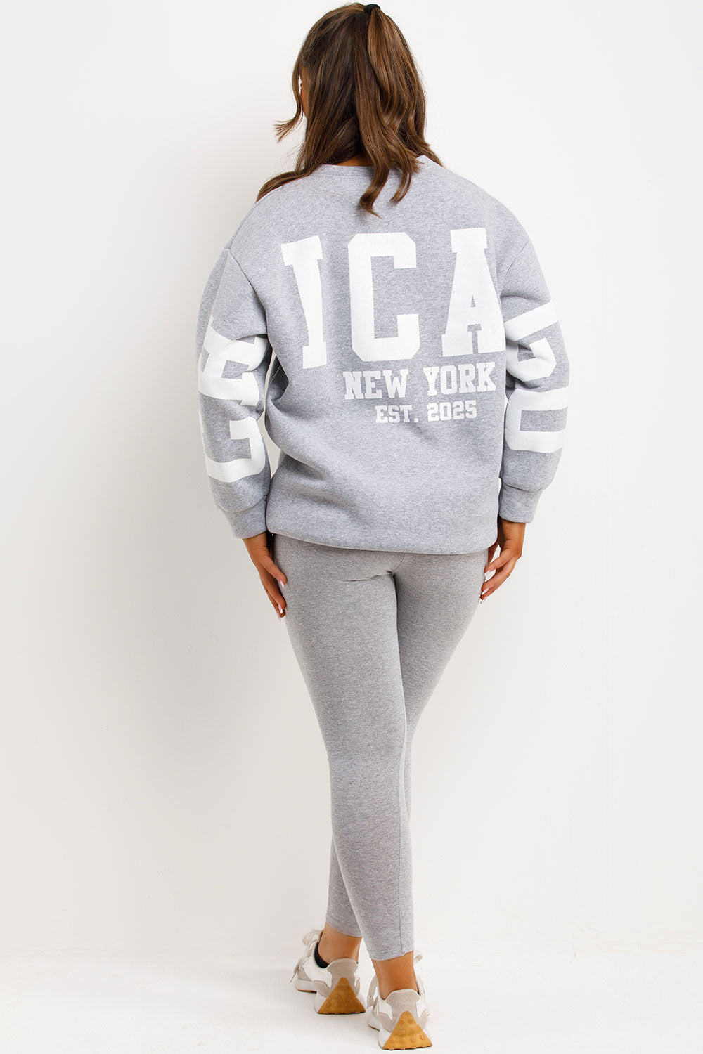 chicago slogan sweatshirt and leggings matching loungewear set styledup