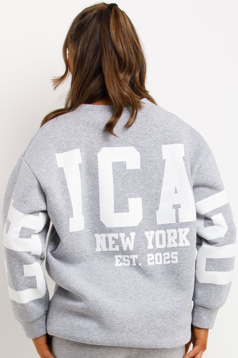 womens sweatshirt and leggings two piece loungewear set grey