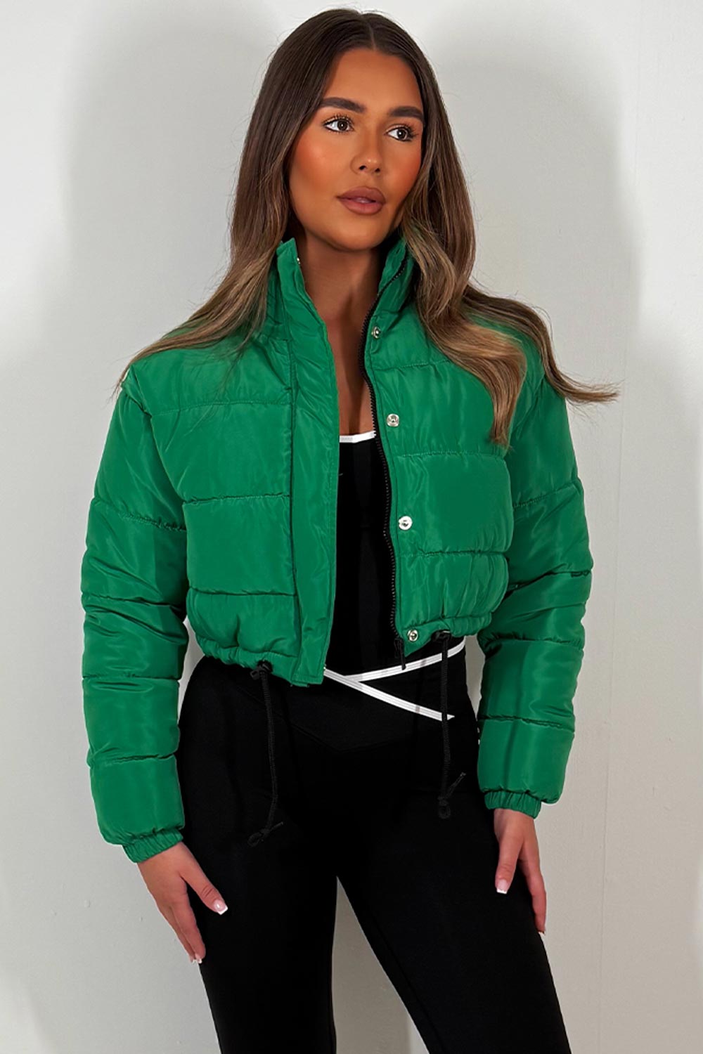 womens puffer jacket cropped womens bershka