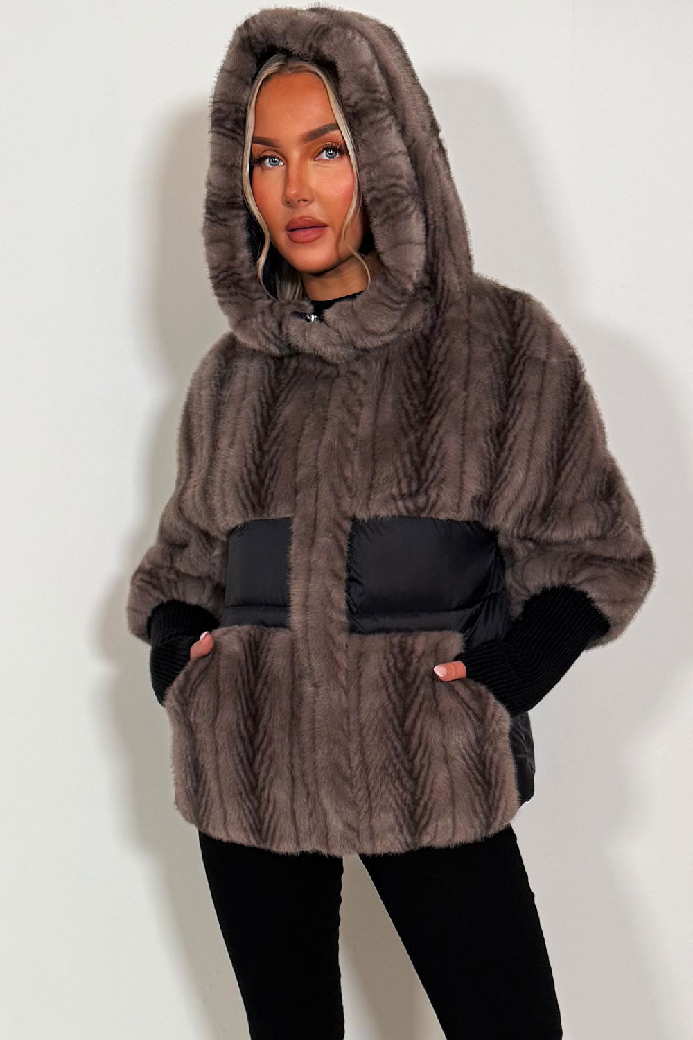 faux fur hooded jacket womens styledup