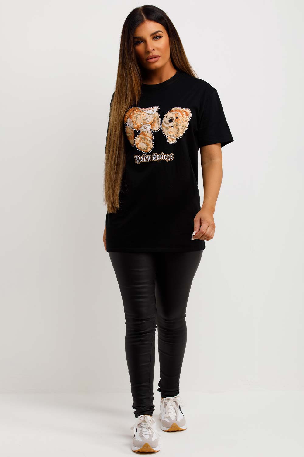 teddy bear graphics t shirt black