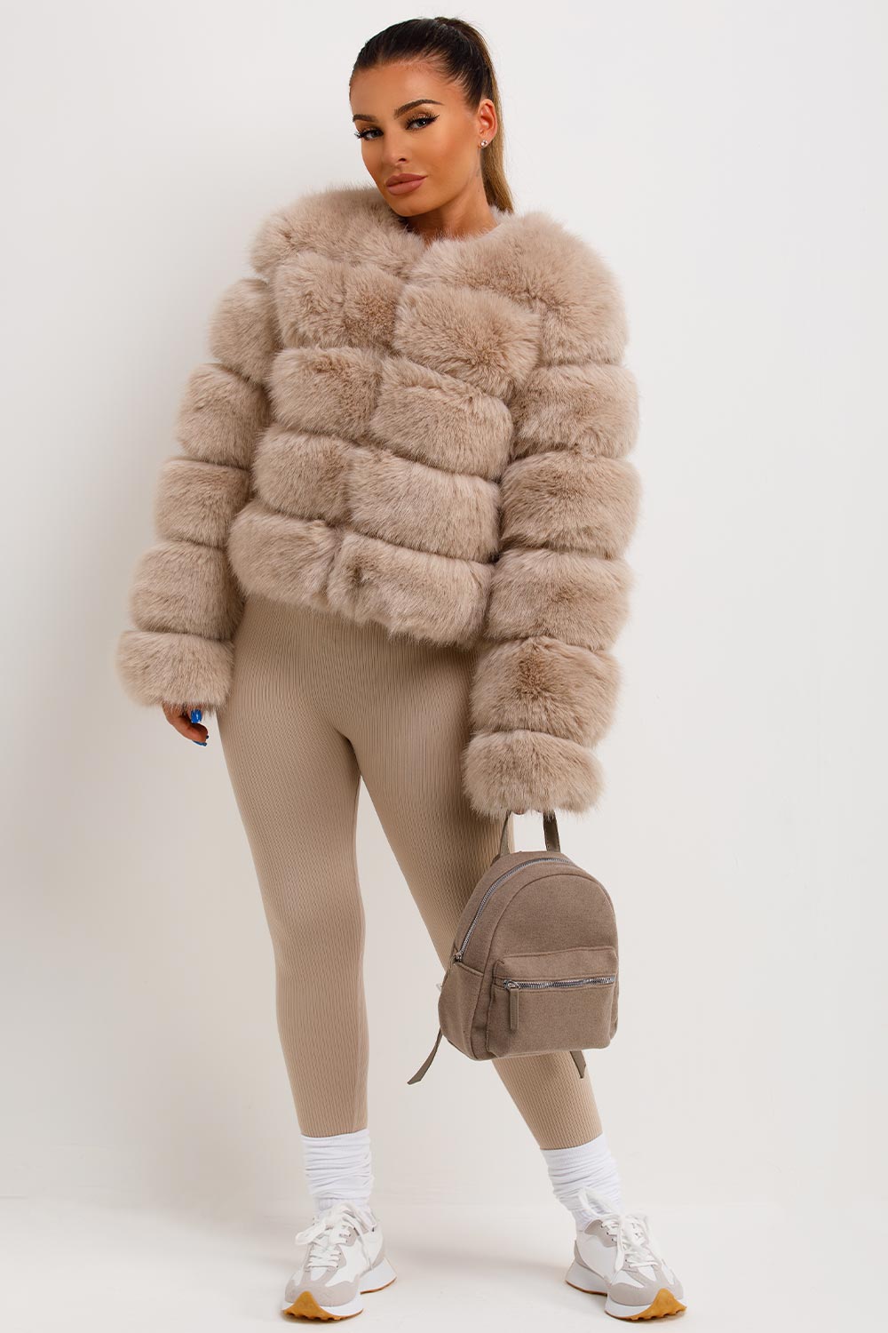faux fur bubble coat womens