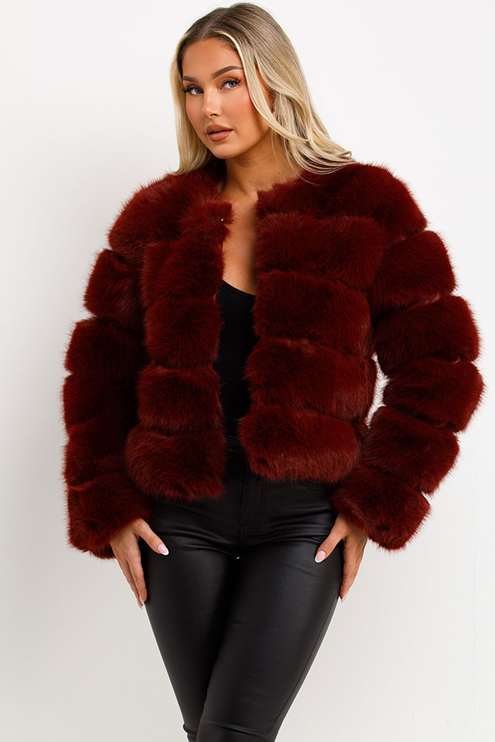 womens faux fur bubble coat sale uk
