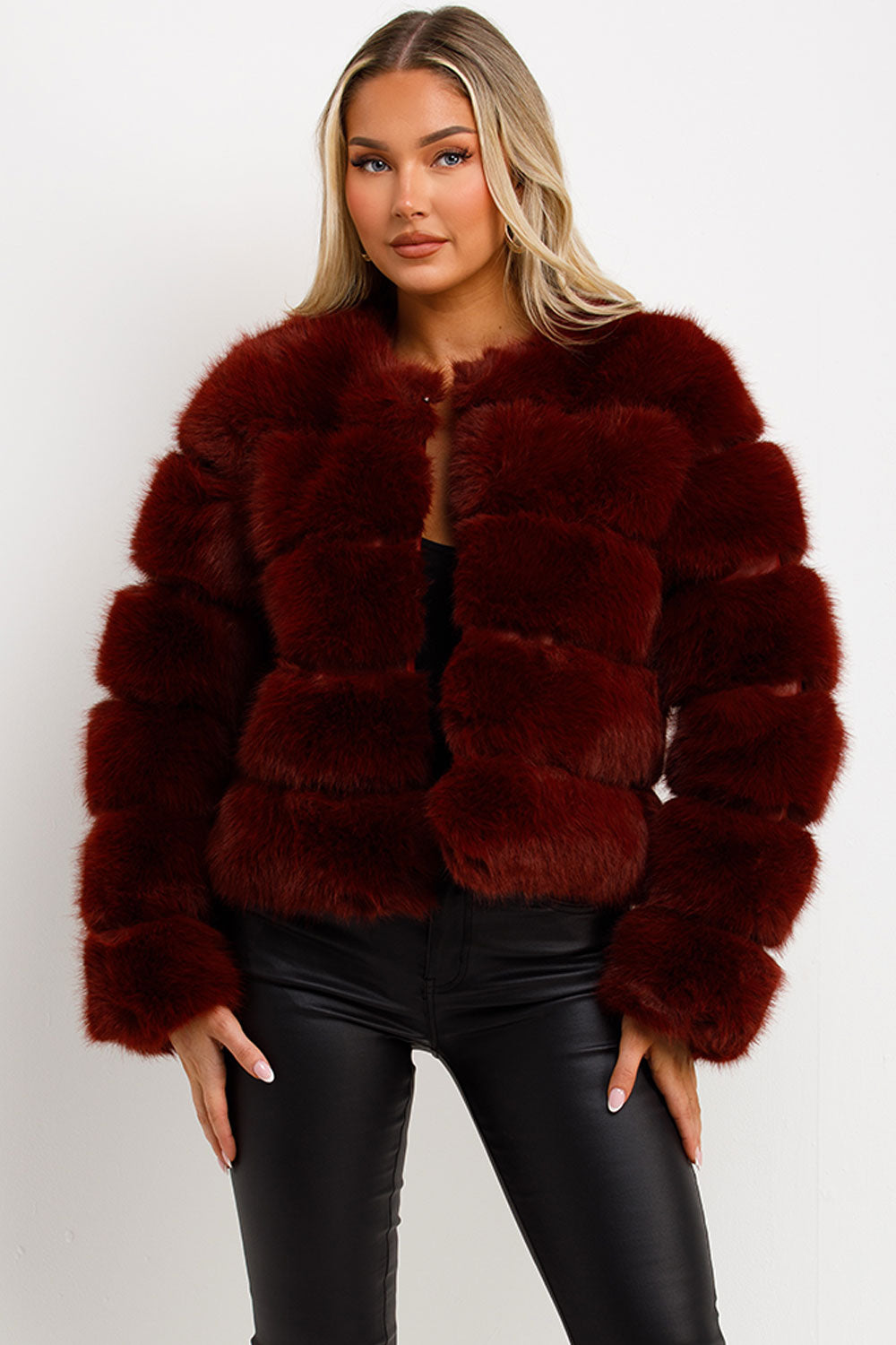 faux fur bubble coat womens
