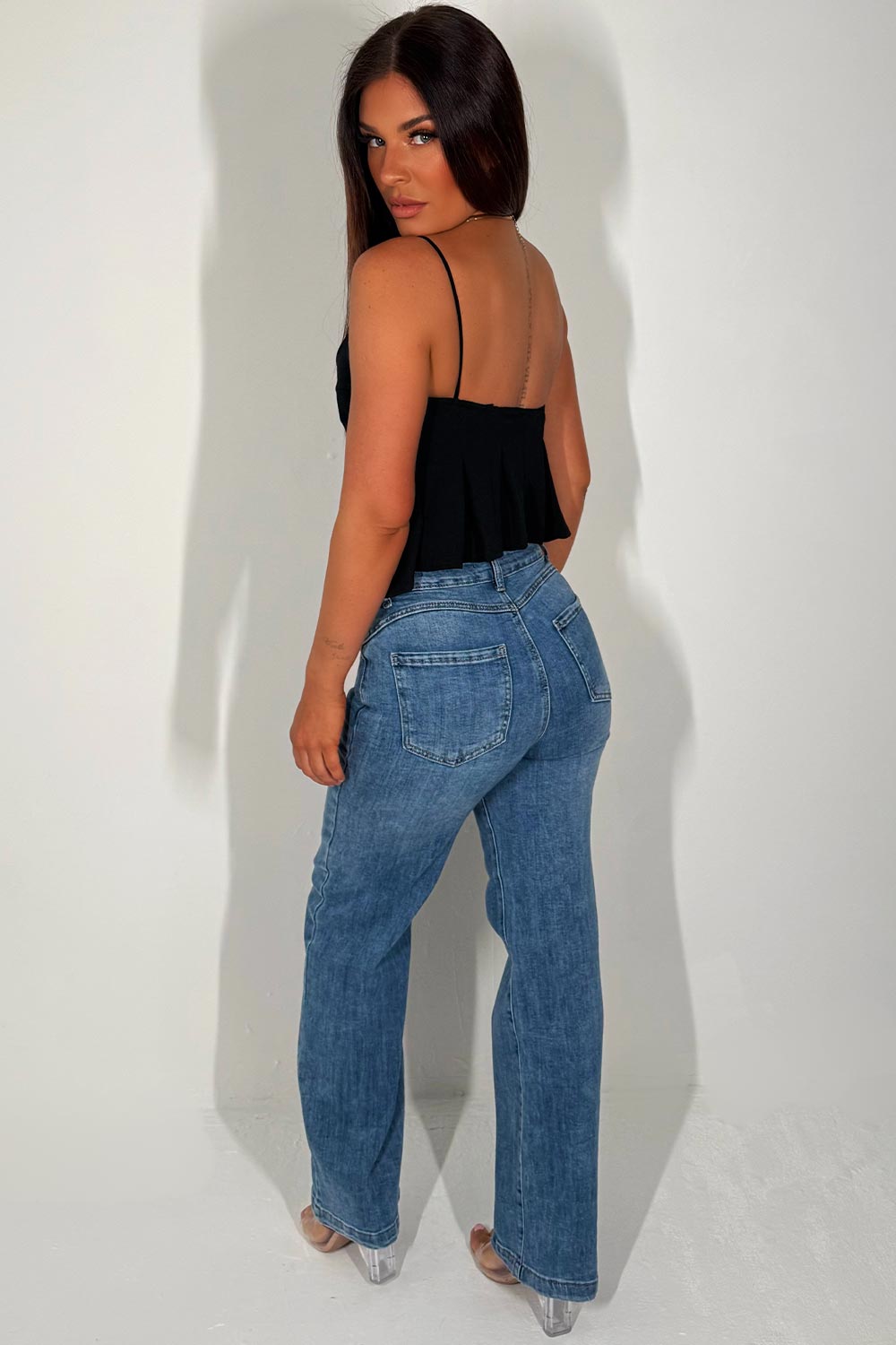 peplum top with thin straps zara womens