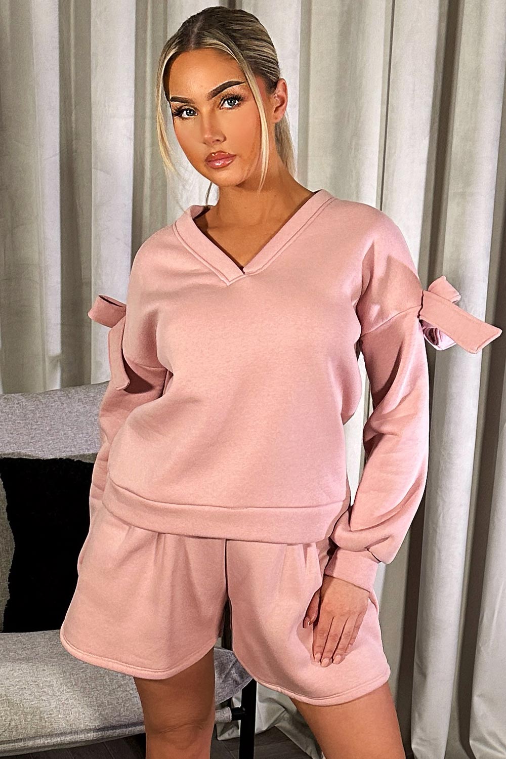 womens pink loungewear co ord set