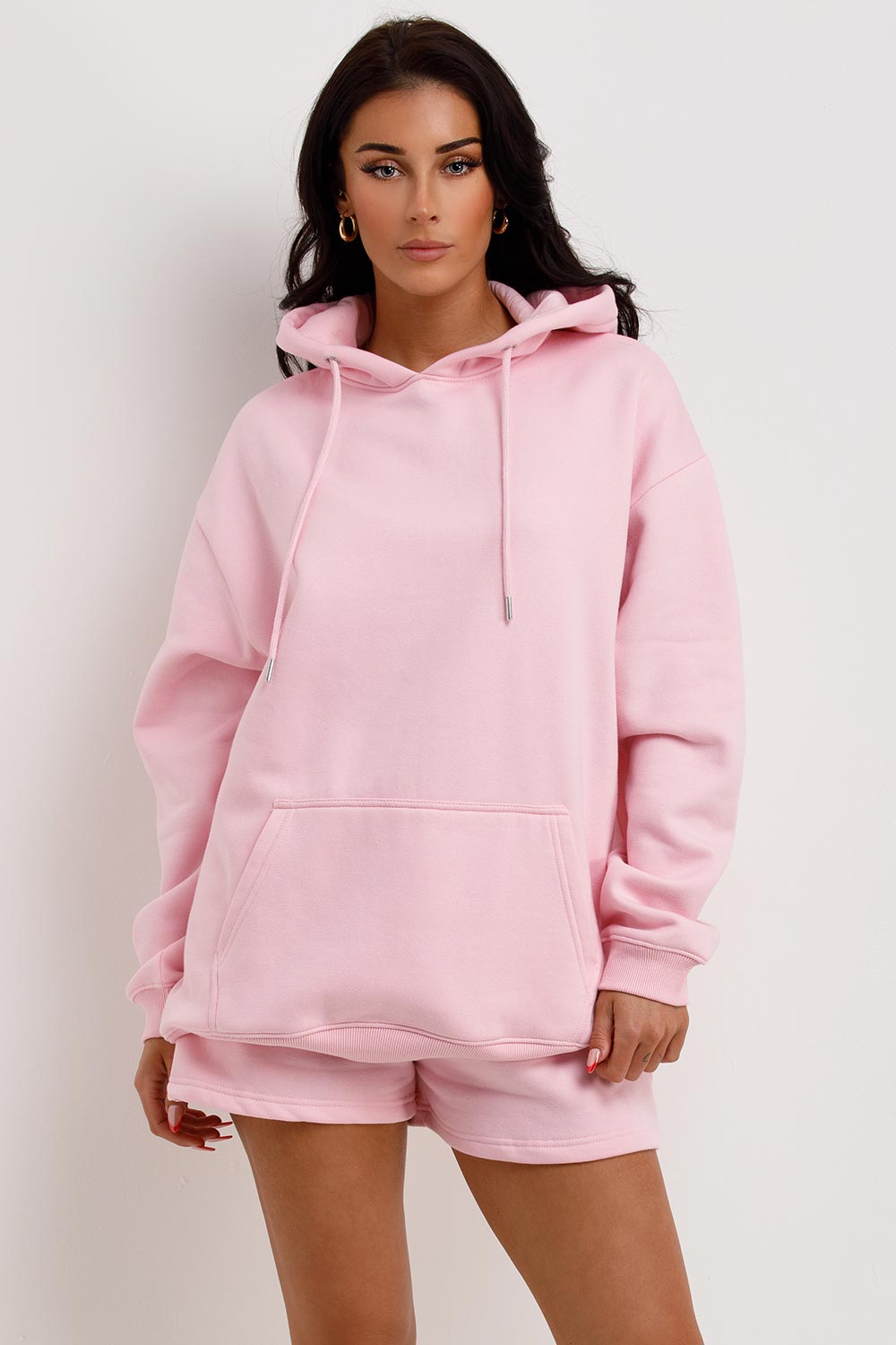womens shorts tracksuit oversized hoodie and shorts co ord lounge set
