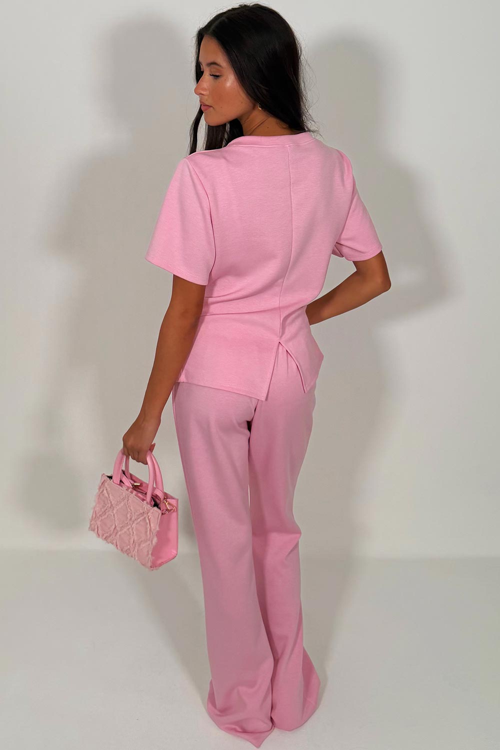 molly mae fitted top and wide leg trousers two piece co ord summer holiday travel outfit styledup uk