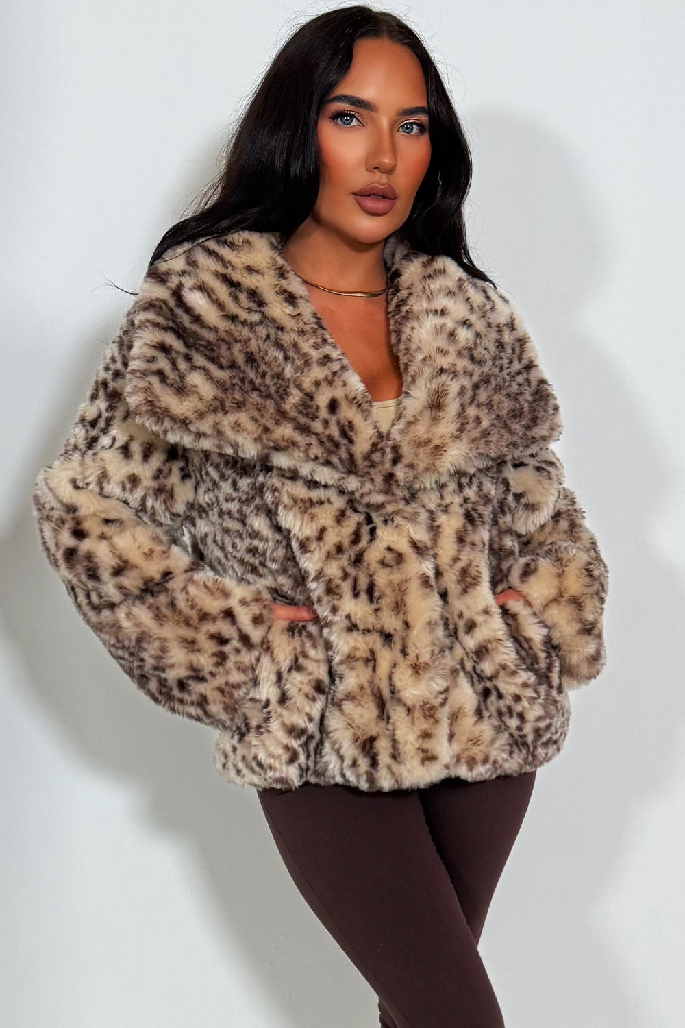 faux fur animal print jacket zara womens