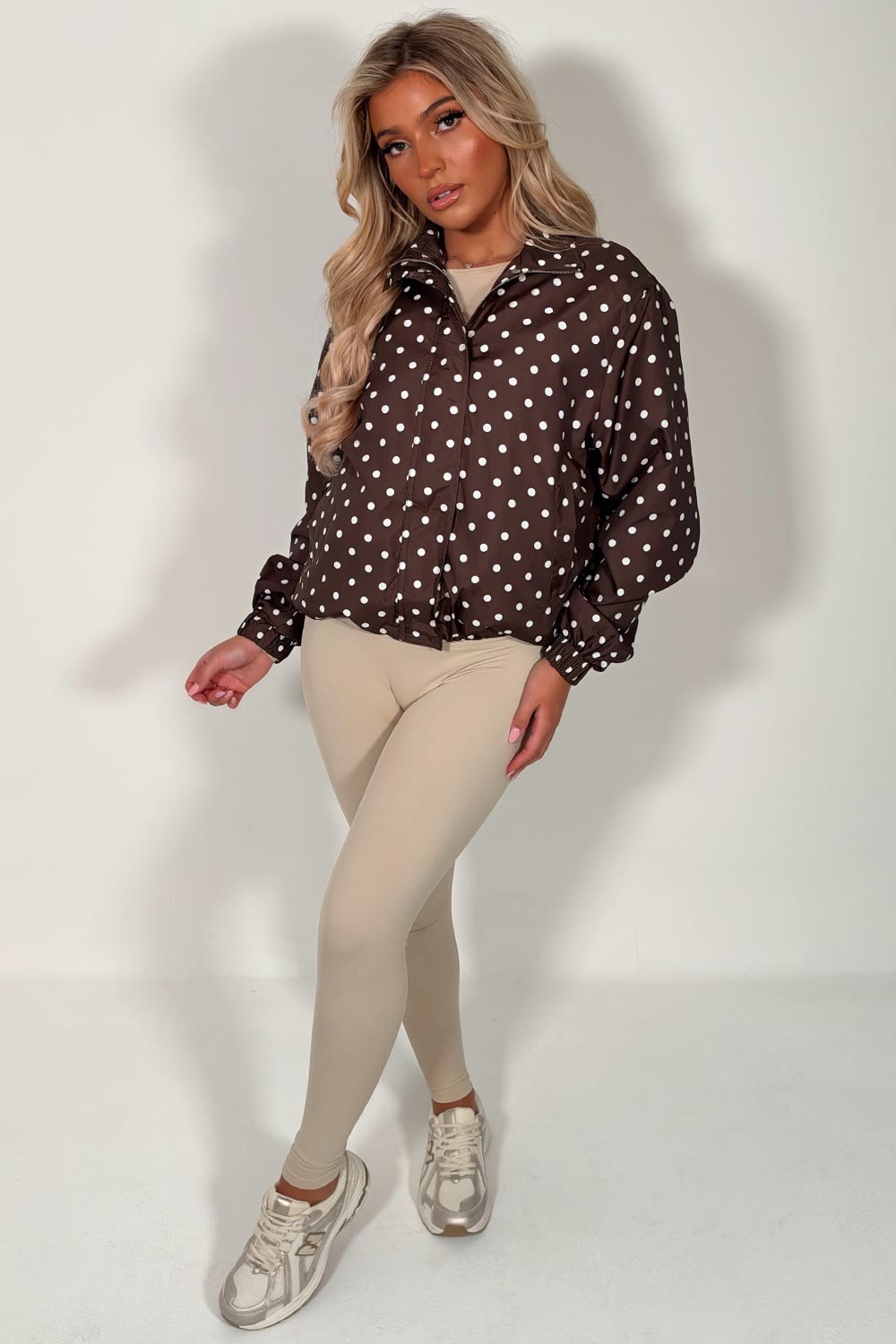 womens polka dot jacket festival windbreaker styledup uk