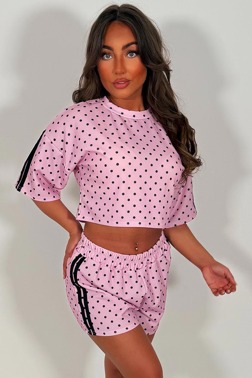 polka dot shorts and top co ord summer holiday airport outfit styledup white fox uk