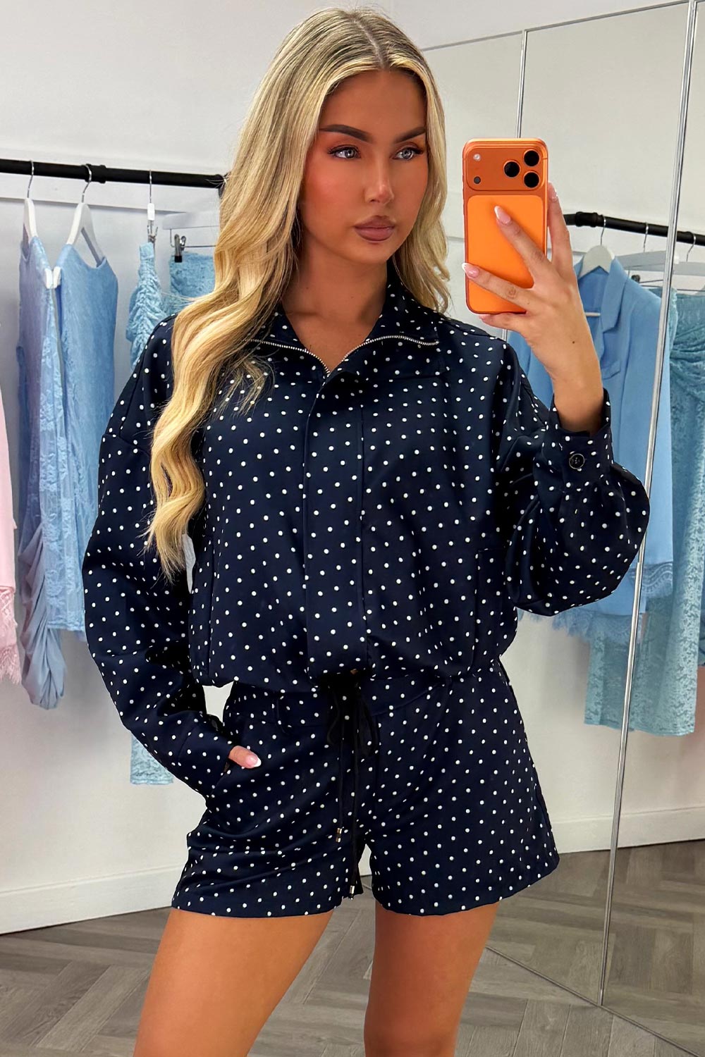 polka dot shorts and jacket two piece co ord set styledup uk