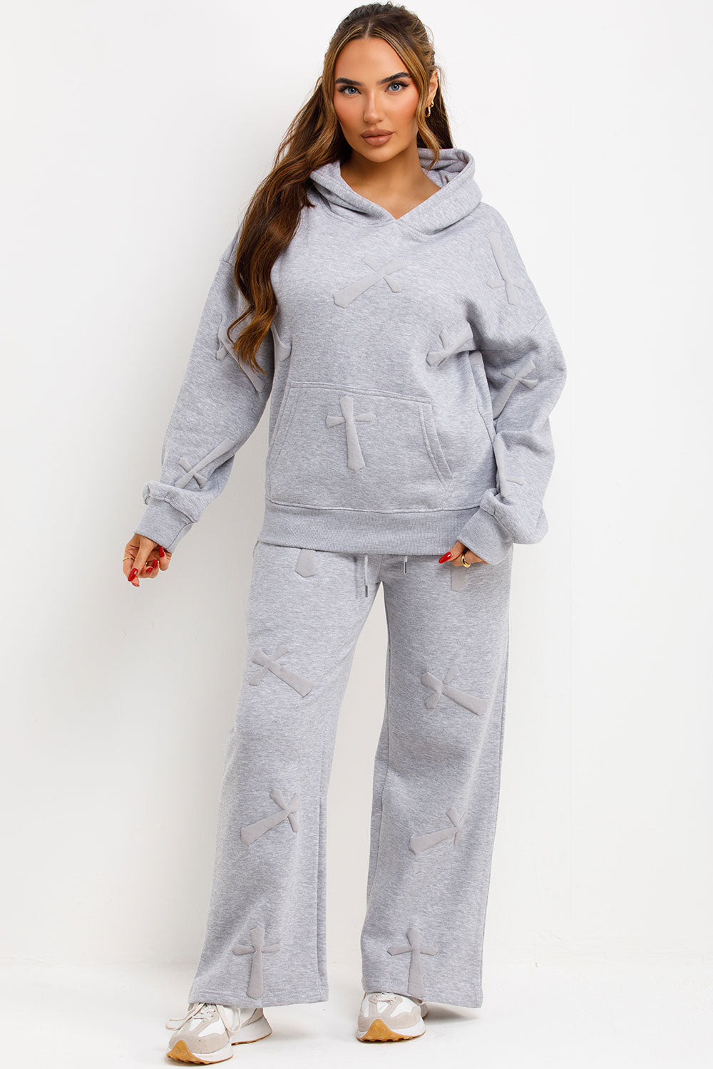 womens tracksuit with bubble puffed up crosses styled up loungewear co ord set