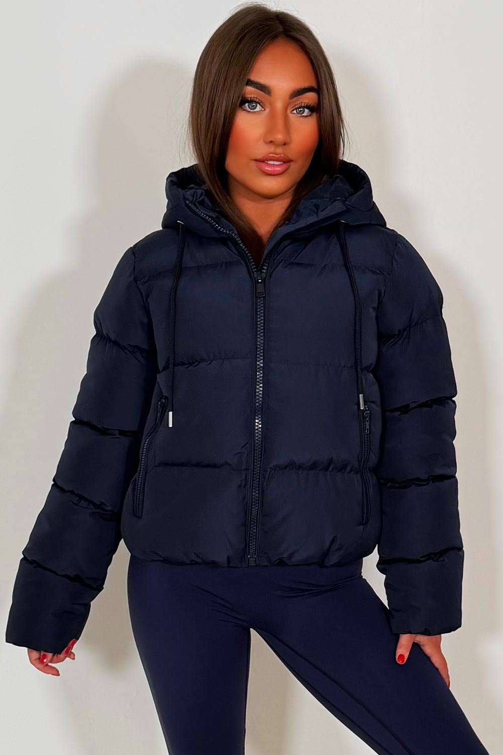 womens hooded padded puffer jacket uk
